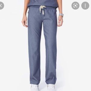 Figs denim colored cargo scrub pant